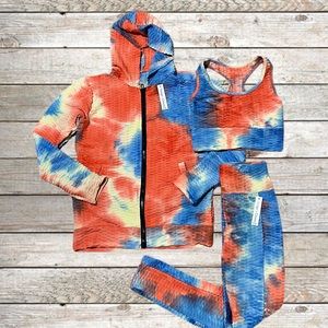 TikTok Leggings, Jacket & Sports Bra Stretchy Activewear Set NWT Women’s S/M